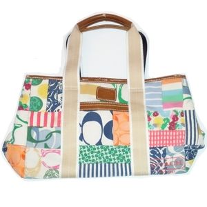 Coach Signature Multi-Color Patch Tote Bag